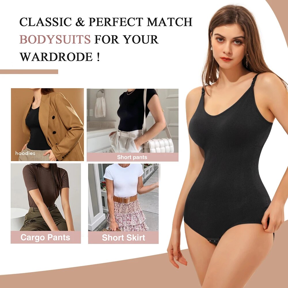 Dam Bodysuit Full Kroppsform i Nylon med Smickrande Silhuett – Push-Up-Bust och Anpassad Passform, Flera Storlekar 6