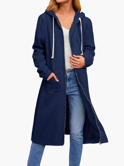 Variant image for Lång Hoodie Dam Isolerad Polyester Mångsidig Design-11