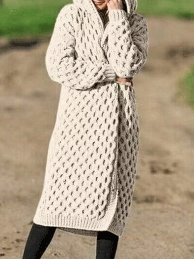 Lång Vinterrock Dam Avslappnad Polyester 1