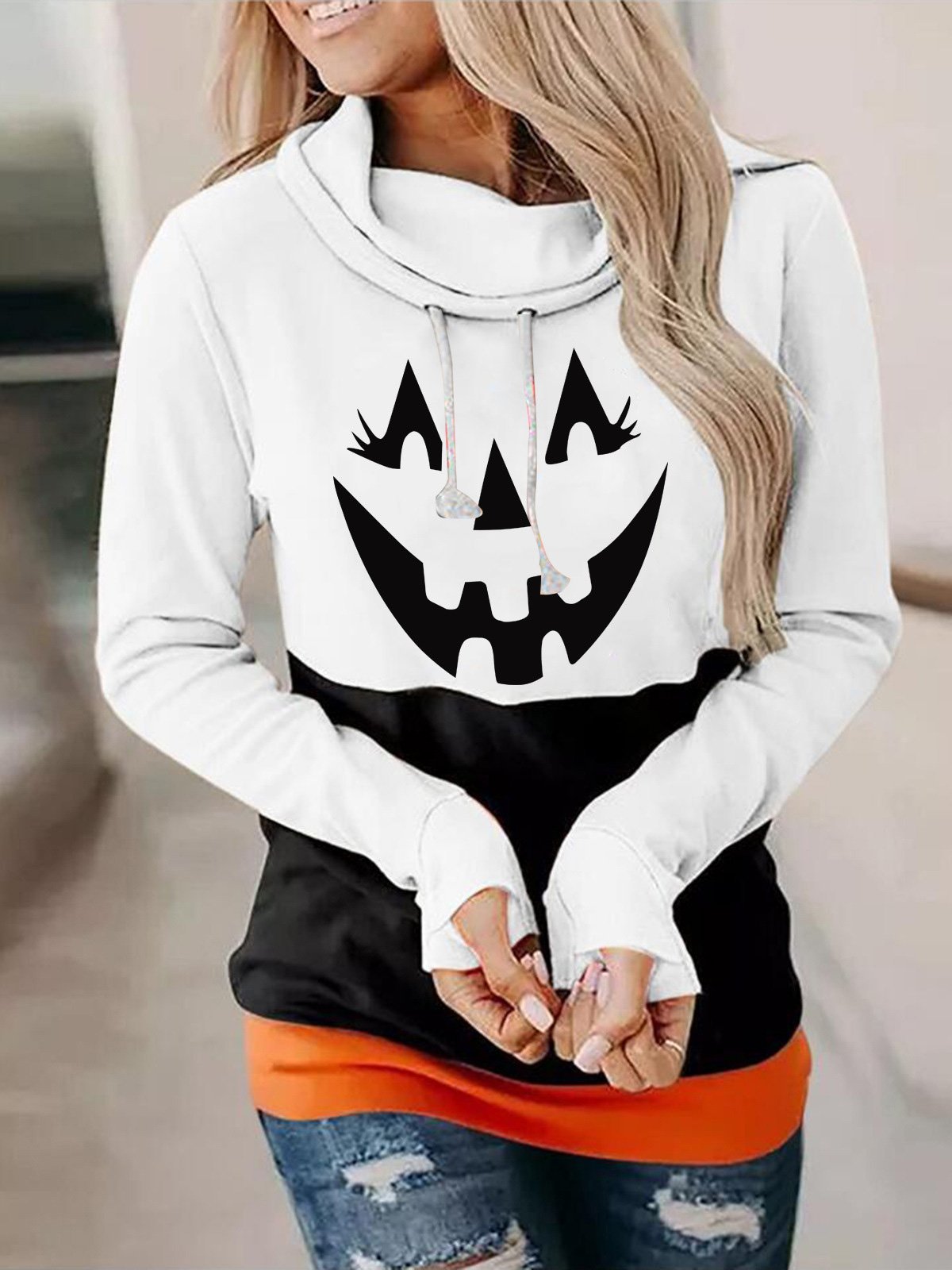 Variant image for Hoodie Dam Bohemisk Stil Mjuk Bomull och Polyester-13