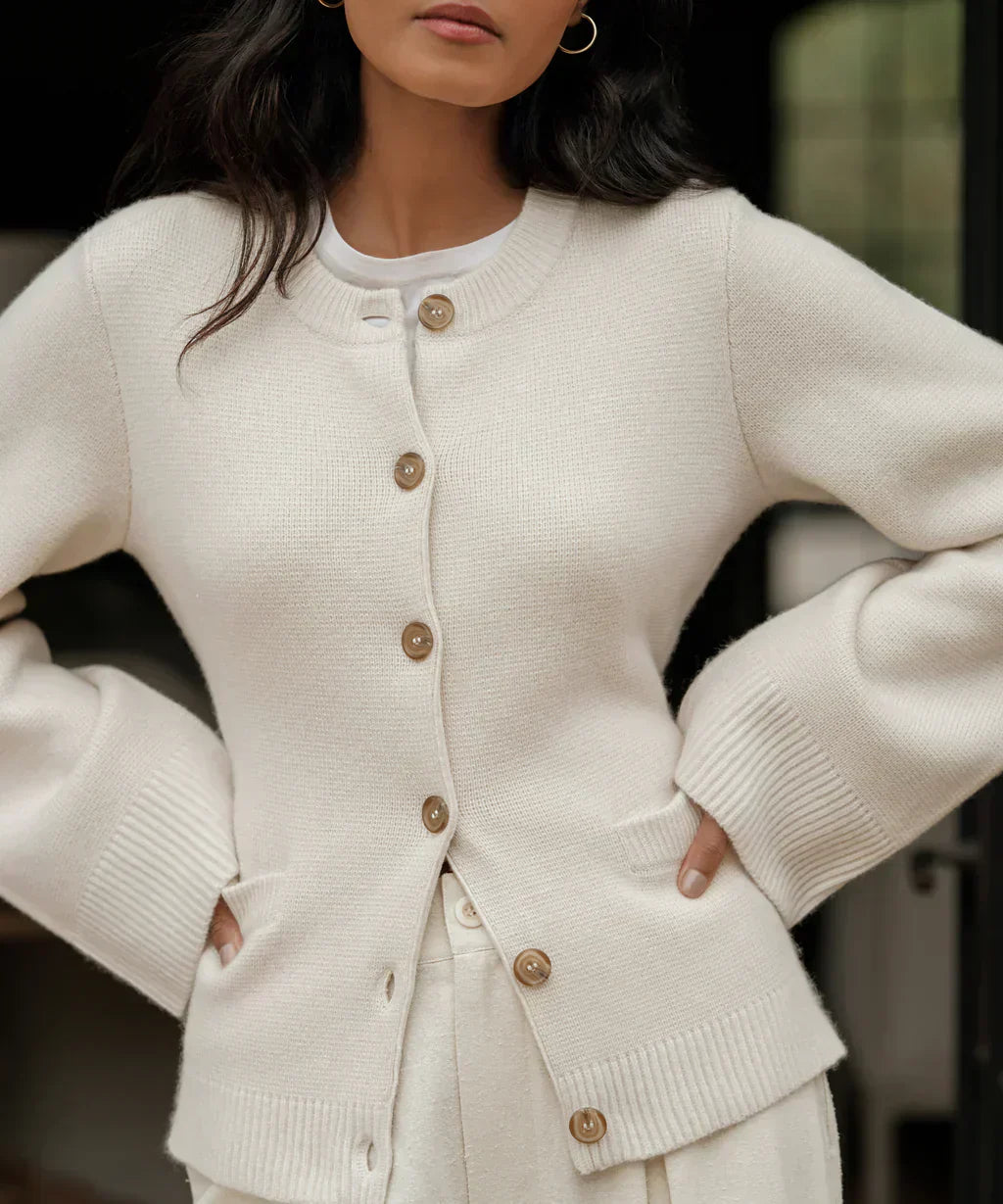 Variant image for Dam Kofta Ull med Knappdetalj Elegant Komfort-1