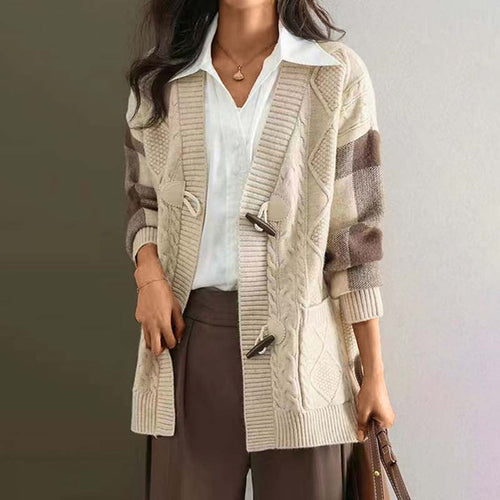 Damjacka Vintage Karomönster Långärmad Blandat Tyg-1