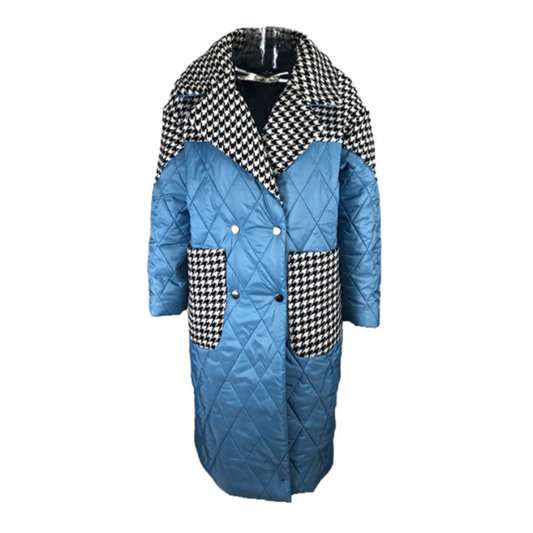 Lång Vinterjacka Dam Quiltad Med Sidofickor-1