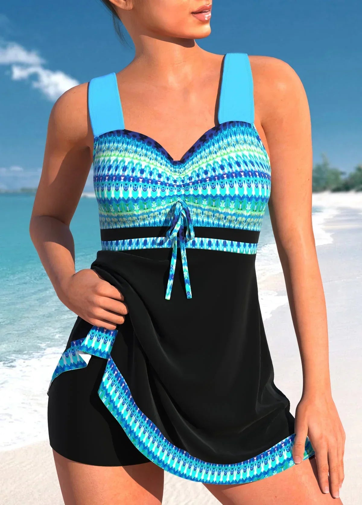 Variant image for Dam Tankini Lappad Design Nylon Spandex-9