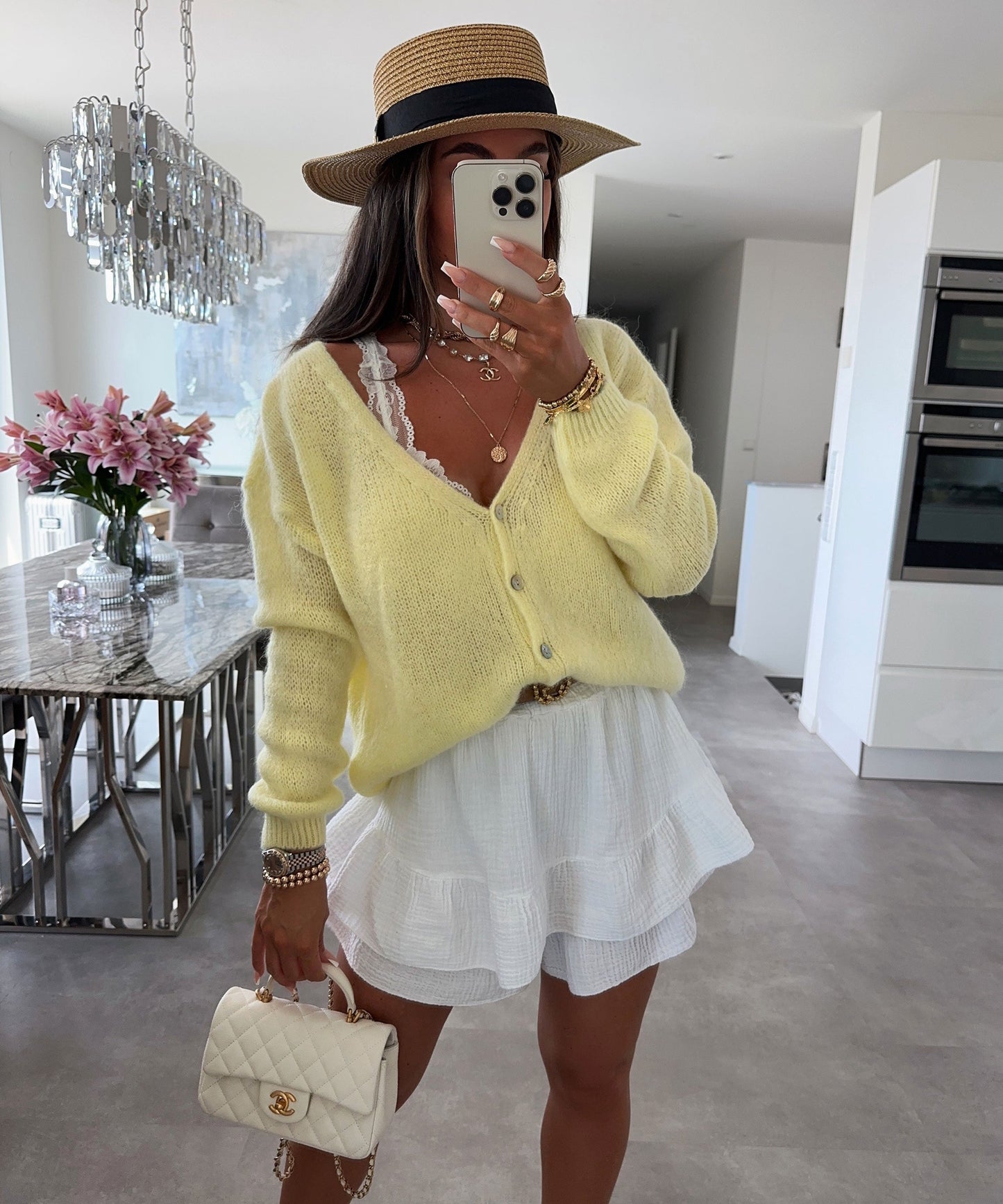 Stickad Dam Tröja Fast Kvalitet 100% Akryl-1