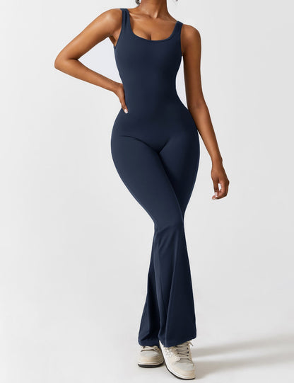 Dam Jumpsuit V-ringad Flared Nylon Spandex-2