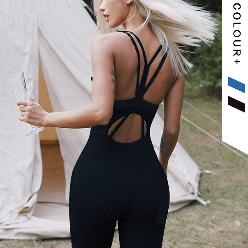 Dam Bodysuit Sportig Ärmlös Elastisk Bomull-5