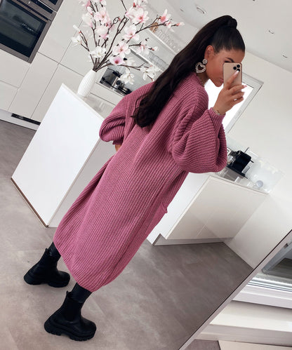 Maxiklänning Dam Lång Ärmar Polyester Elegant Flödande Design-3