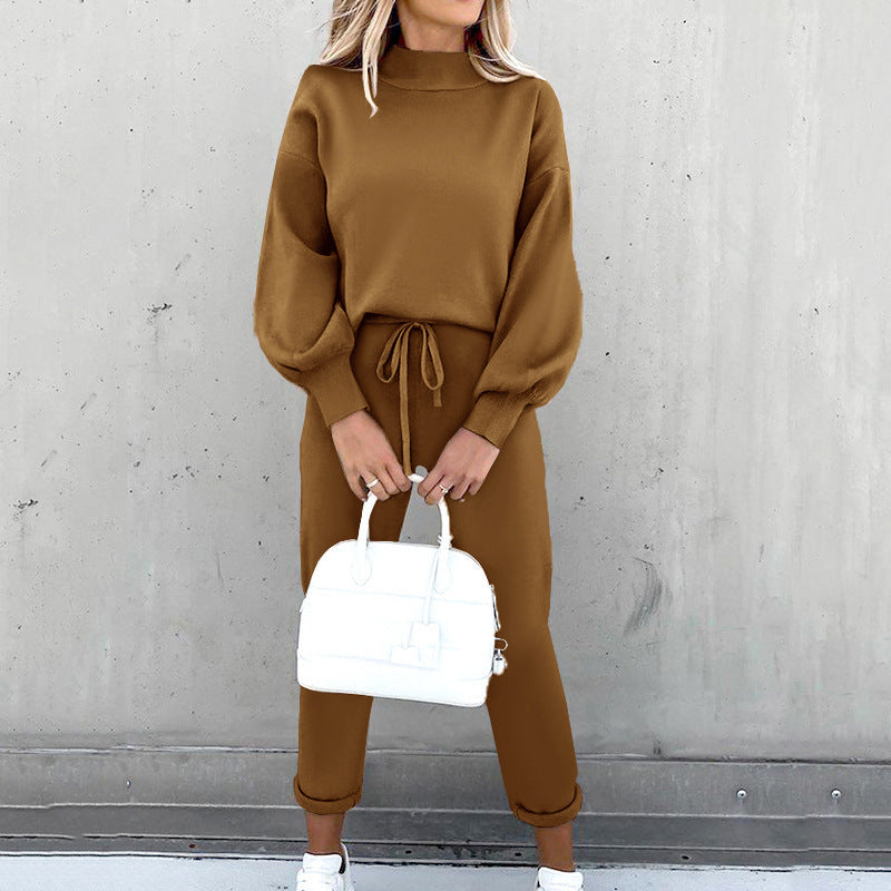 Variant image for Vit Dam Kostym Turtleneck med Ballongärmar i Mjukt Tyg-21