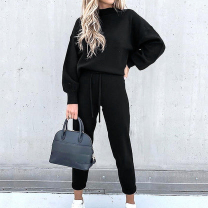 Variant image for Vit Dam Kostym Turtleneck med Ballongärmar i Mjukt Tyg-20