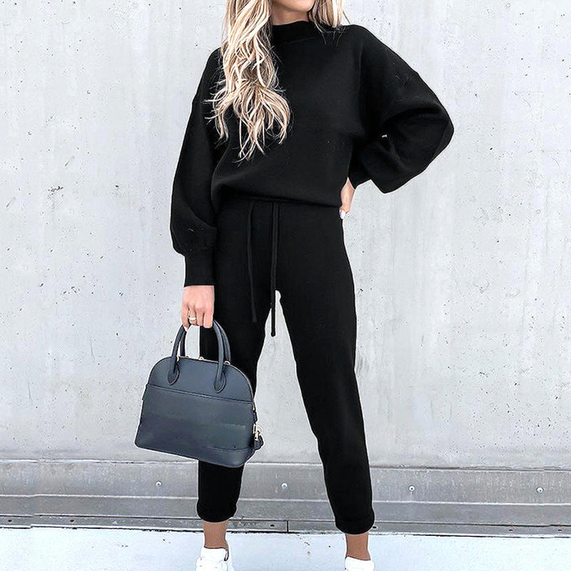 Variant image for Vit Dam Kostym Turtleneck med Ballongärmar i Mjukt Tyg-17