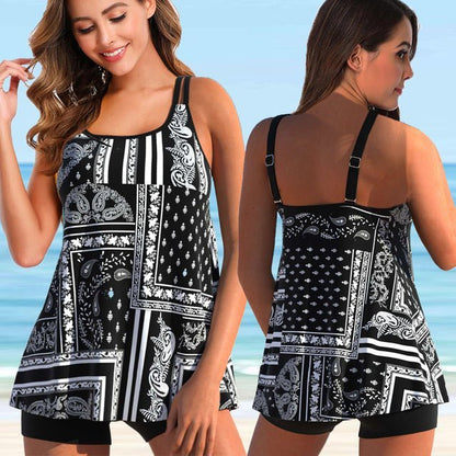 Dam Tankini i Två Delar Elegant Design Högkvalitativt Tyg-1