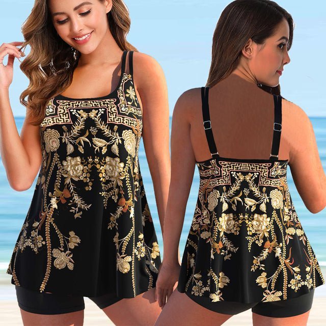 Dam Tankini i Två Delar Elegant Design Högkvalitativt Tyg-6