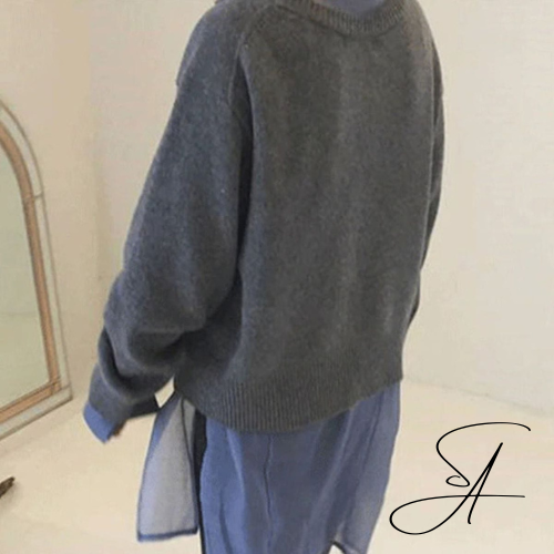 Dam Wrap Cardigan Asymmetrisk Knappdetalj Mjuk Kvalitet-3